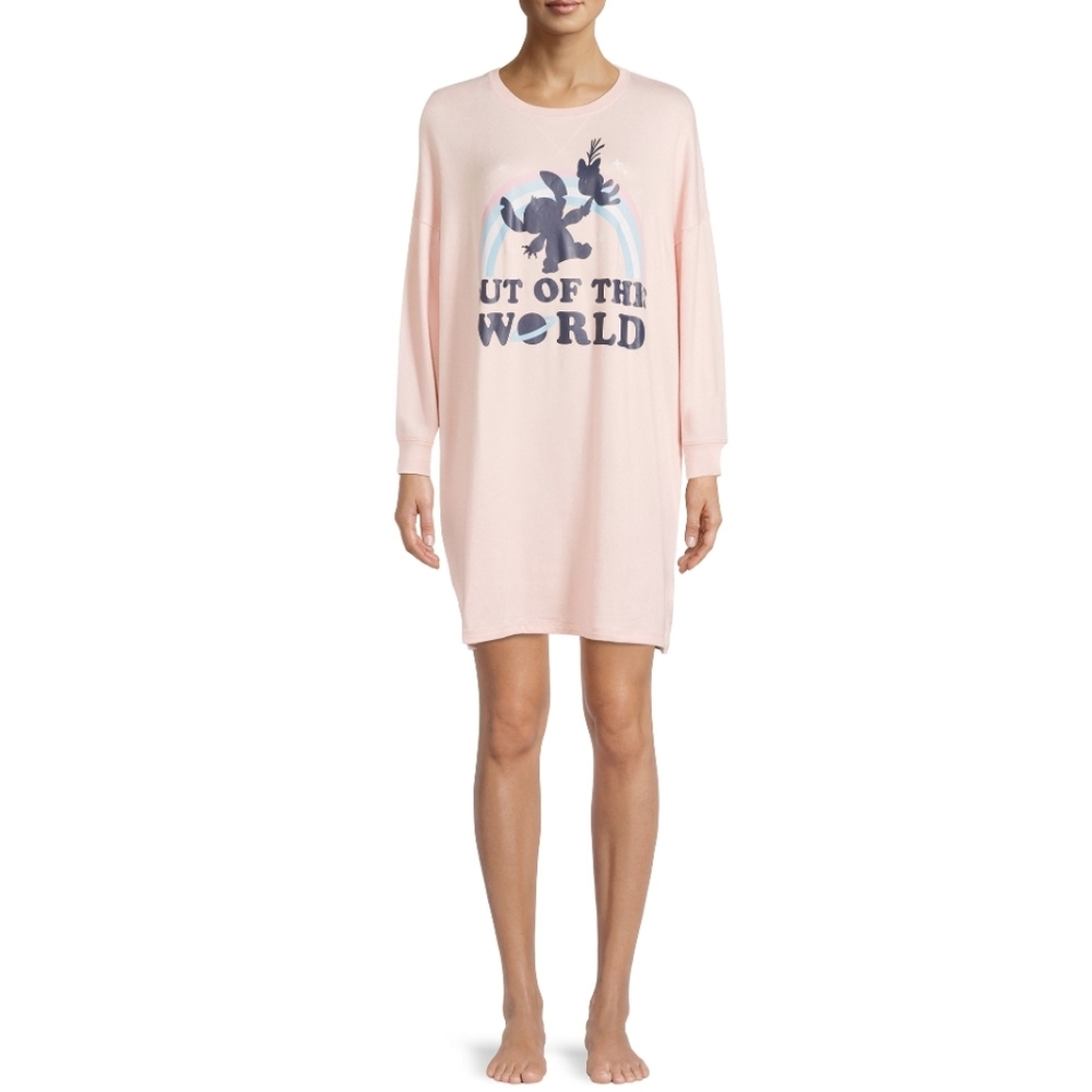 Disney's Stitch Women's and Women's Plus Size Sleep Shirt with Long Sleeves